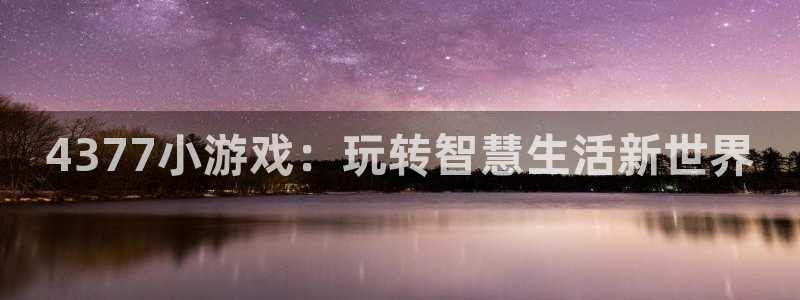 新宝gg一创造奇迹登陆：4377小游戏：玩转智慧生活新世界